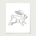 With minimal shading. The rabbit is depicted with large ears and a Royalty Free Stock Photo
