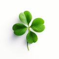 Minimal Shamrock Leaf Illustration On White Background