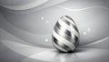 Minimal Silver Abstract Easter Egg With Clean Flowing Modern Background Design Royalty Free Stock Photo