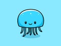 Minimal Simple Hand-Drawn Jellyfish Illustration AI Generated