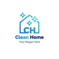 Minimal Simple Shiny Fresh Clean Home Services Business Company Logo Design. Line Art Style Cleaning House Premium Vector.