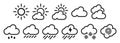 Basic minimal and simple weather reports icons set