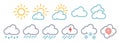 Basic minimal and simple weather reports icons set