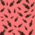 Minimal small pineaplle human abstract art