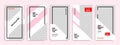 Minimal social media stories / story template layout banner in white pink background color