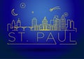Minimal St. Paul City Linear Skyline with Typographic Design