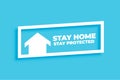 Minimal stay home stay protected concept background Royalty Free Stock Photo