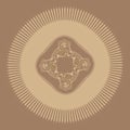 minimal striped fractal design in light brown on a plain neutral backgrounds