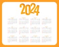 minimal style 2024 annual calendar template a business stationery