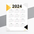 minimal style 2024 annual calendar template for event planner