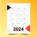 minimal style 2024 annual calendar template for event planner