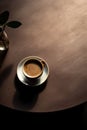 Minimal Style of Breve Coffee on Table Top AI Generated