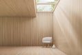 Minimal style contemporary wooden room with skylight 3d render