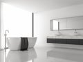 Minimal style image modern bathroom 3d render