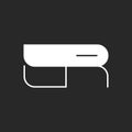 Minimal style letters JR initials logo monogram with geometric abstract design, combination two letters J and R perfect for