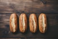 Minimal Style Loafs on Rustic Wooden Background AI Generated