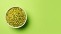 Minimal Style of Mung Beans on Green Background AI Generated AI Generated