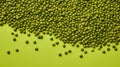 Minimal Style of Mung Beans on Green Background AI Generated