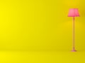 Minimal style yellow room 3d render