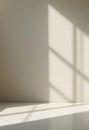 Minimal Sunlight And Window Shadow On Neutral Wall With Clean Empty Space Royalty Free Stock Photo
