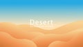 Minimal sunny desert vector illustration. Wavy shape with soft earthtone color gradient. Panoramic views. Abstract landscape