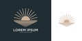 Minimal sunrise horizon logo design Royalty Free Stock Photo