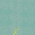 Minimal Teal Abstract Texture With Simple Yellow Leaf Illustration. Royalty Free Stock Photo