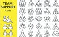 Minimal team support icons showing collaboration, care, unity, and human connection Royalty Free Stock Photo