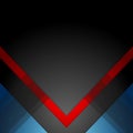 Minimal tech geometric red blue background