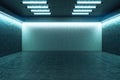 Minimal techno concept with modern empty green hall Royalty Free Stock Photo