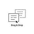 minimal thin line drag drop icon