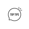 Minimal thin line top tips icon