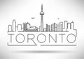 Minimal Toronto City Linear Skyline with Typographic Design Royalty Free Stock Photo