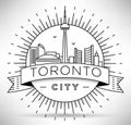 Minimal Toronto City Linear Skyline with Typographic Design Royalty Free Stock Photo