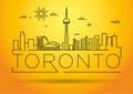 Minimal Toronto City Linear Skyline with Typographic Design Royalty Free Stock Photo