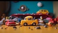 Minimal Toys, Simple Playful Delights. Miniature toys photography created with AI.