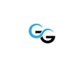 Minimal Trendy Letter GG Icon Vector Logo