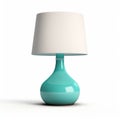 Minimal Turquoise Lamp With White Shade - Realistic Rendering Royalty Free Stock Photo