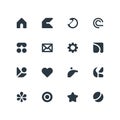 Minimal UI Icon Set with Home, Settings, Mail, Heart and Star Symbols Royalty Free Stock Photo