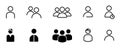 Minimal user and group icon set collection Royalty Free Stock Photo