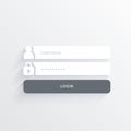 Minimal user interface login form design with shadows Royalty Free Stock Photo