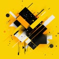 Minimal Vector Of Bright Yellow And Black Abstract Wallpaper Royalty Free Stock Photo