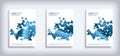 Minimal Vector Cover design set with abstract triangles. Modern halftone gradients.