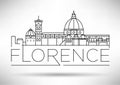 Minimal Vector Florence City Linear Skyline with Typographic Design Royalty Free Stock Photo