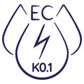 Minimal vector icon of the Electrical Conductivity EC, calibration k0.1