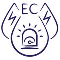 Minimal vector icon of the signaling of liquid high electrical conductivity