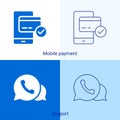 Minimal Vector Icons Mobile payment & Support Royalty Free Stock Photo
