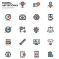 Minimal vector icons set in a grid layout, featuring technology and location-based Royalty Free Stock Photo