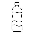 Minimal vector line illustration of a plastic water bottle with simple contours. Royalty Free Stock Photo