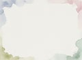 Minimal watercolor frame background with soft multicolor paint borders and white copy space Royalty Free Stock Photo